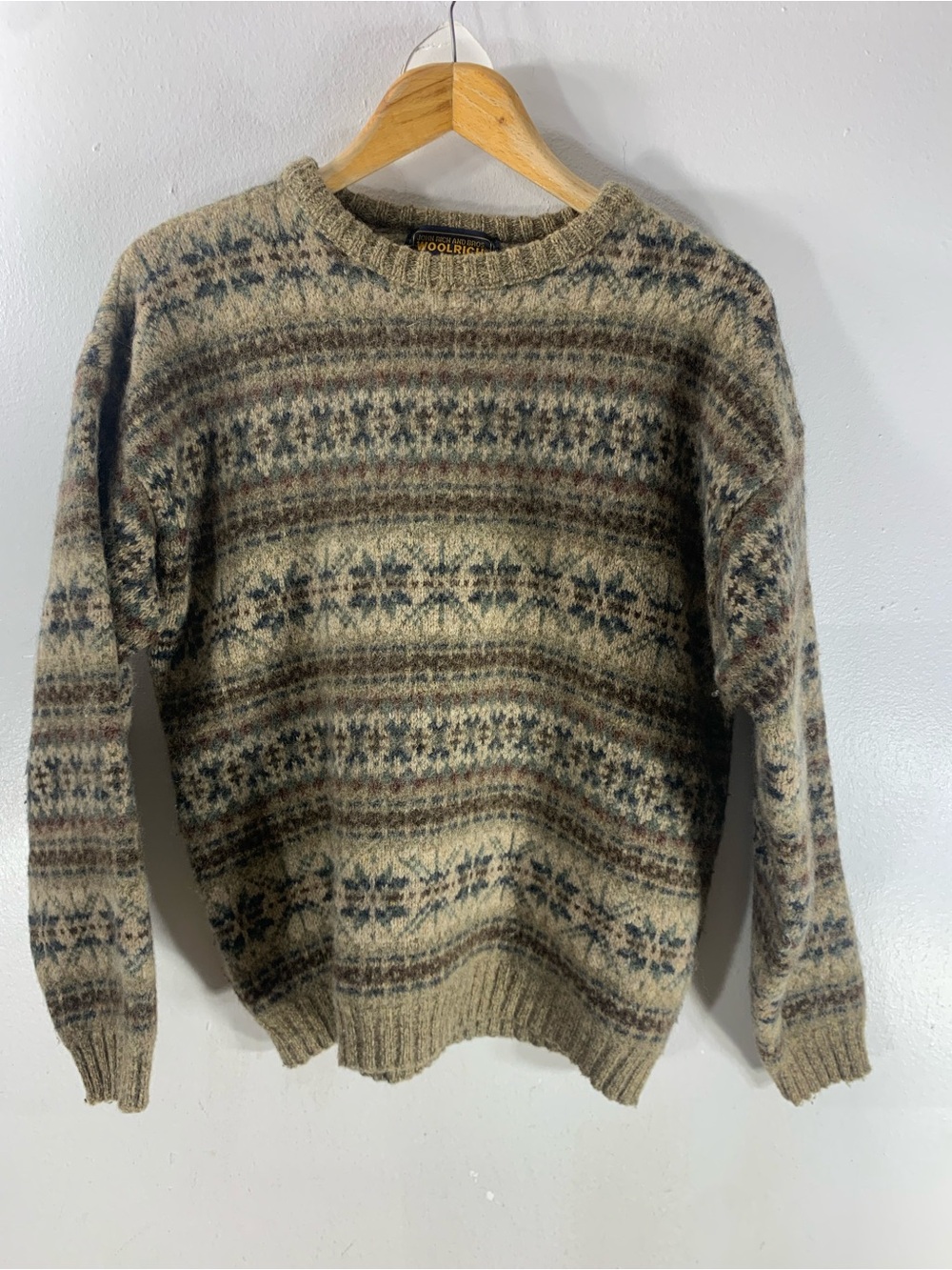 Vintage Woolrich 85% Wool Fair Isle Nordic Knit Sweater Made in USA